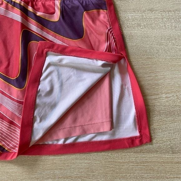 Nike Pink & Purple Multicolored Waves Retro Inspired Tennis Skort Skirt Medium - Picture 2 of 10